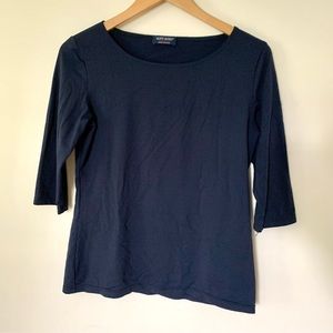 Saint James | Elbow Sleeve Tee in Navy | Size 6-10 see description